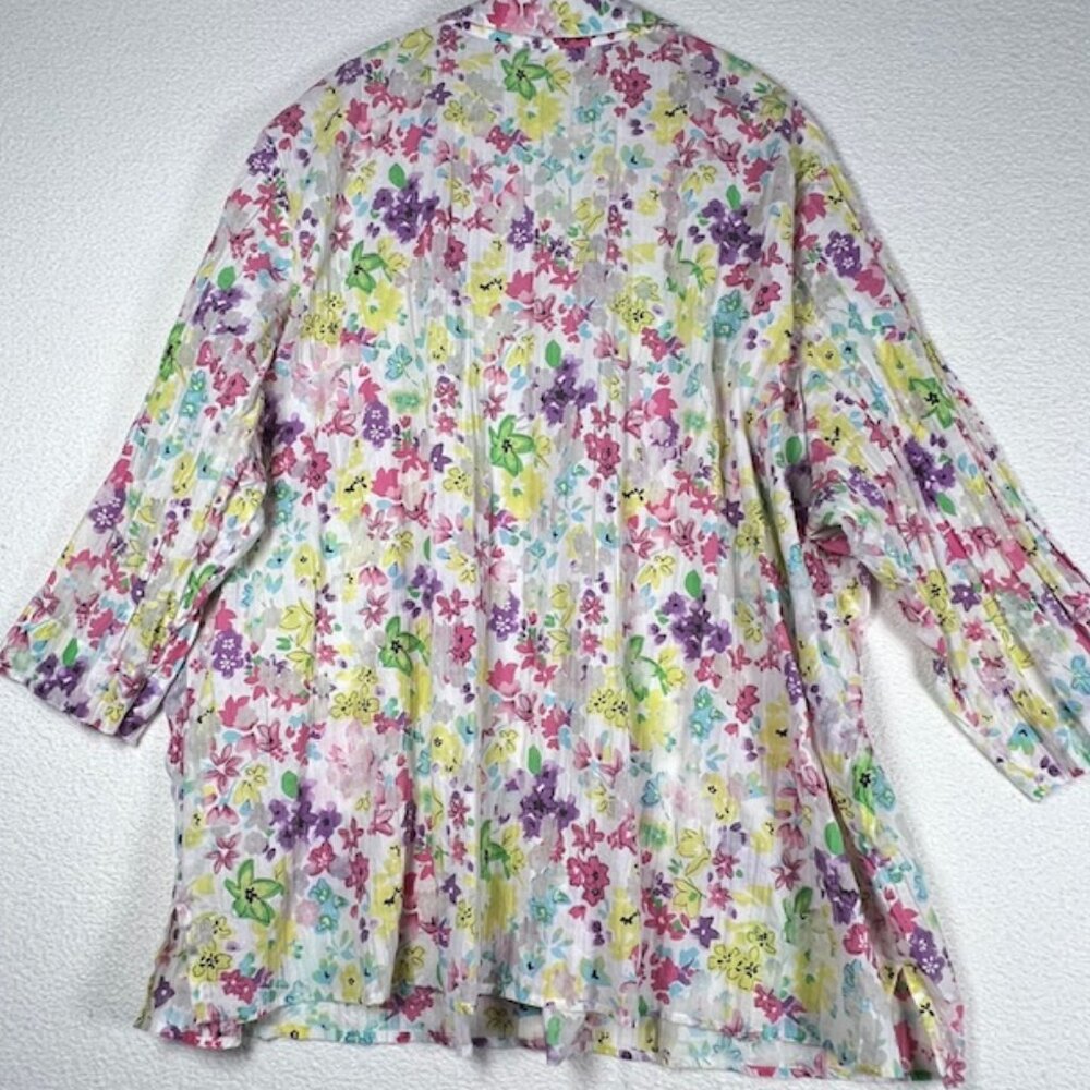 Sag Harbor Womens Button-down 3/4 Sleeve Tunic Plus Size 3X - Picture 4 of 7